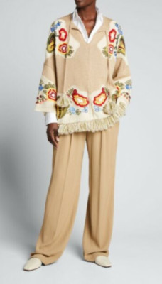 ETRO Maglia floral-embroidered $2680 cape sweater