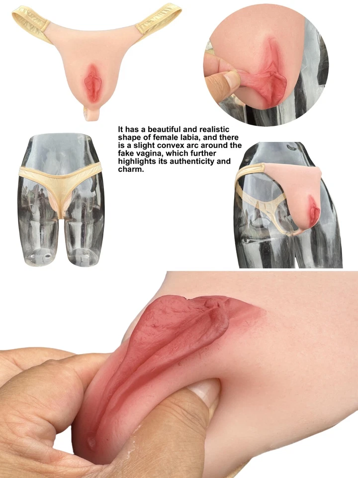 BIMEI Silicone Fake Vagina Thong Brief PantyUnderwear Camel Toe Transgender - Image 4 of 4