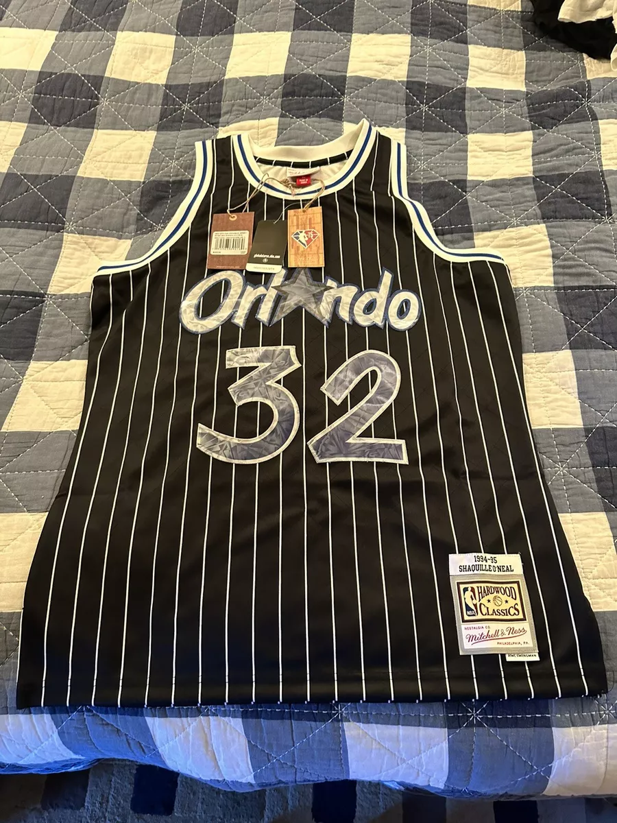 NBA Shaquille O'Neal Magic Mitchell Ness 96-97 NBA 75th Anniv Jersey Sz Large L