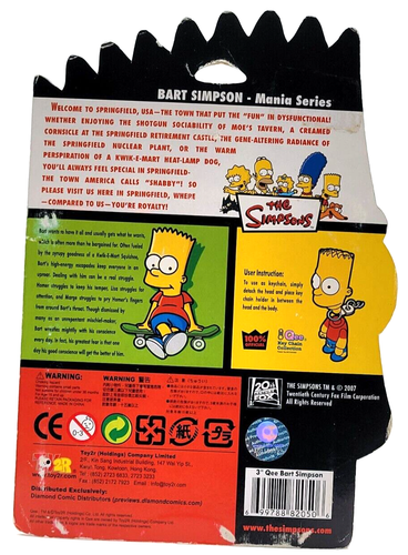 TREEMAN GREEN BART SIMPSON 3" QEE MANIA SERIES KEYCHAIN THE SIMPSONS NIB SEALED - Picture 2 of 2
