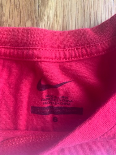 Nike Red Boys T-Shirt Size 6 "Talk to my Agent" Casual 100% Cotton - Picture 2 of 3