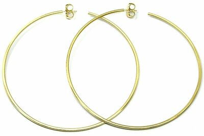 925 AQUAFORTE EARRINGS CIRCLES DIAMETER 9.5 CM THICK 2 MM GOLD SATIN