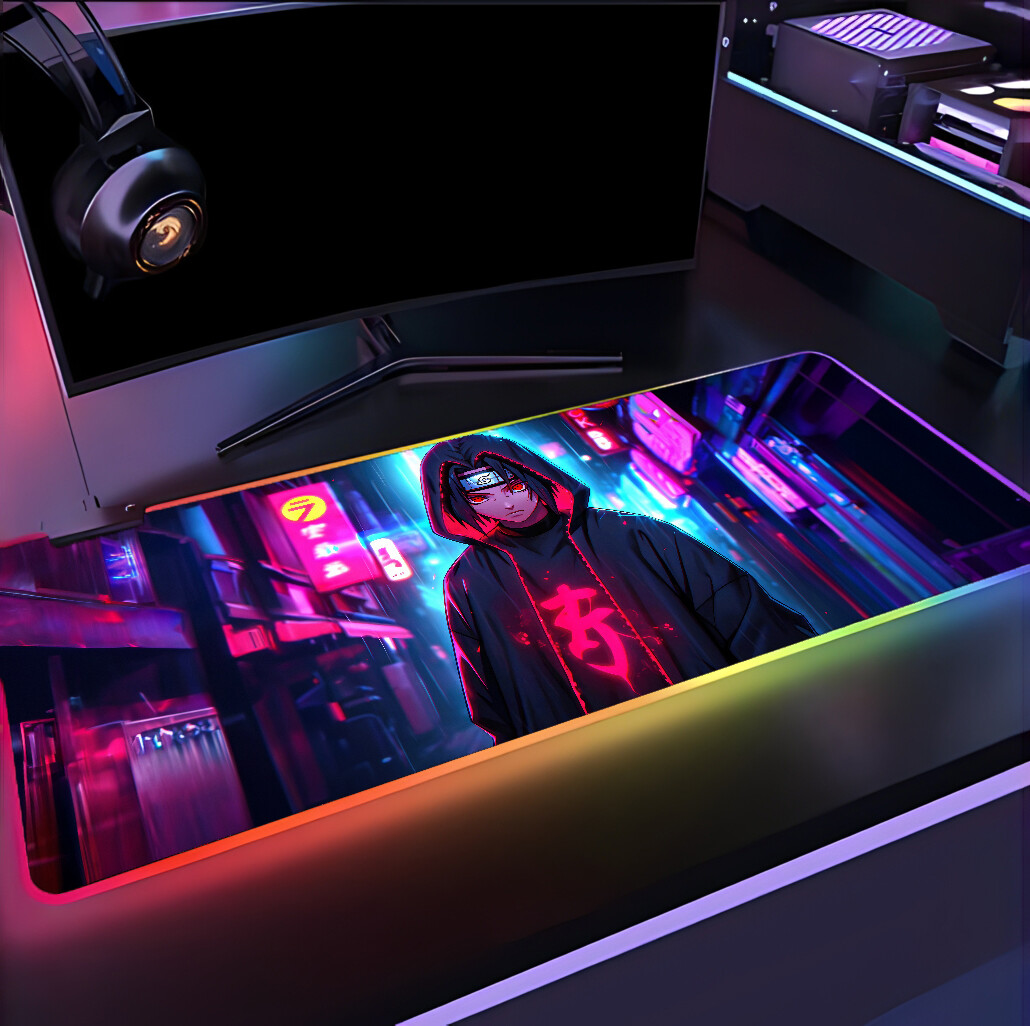 RGB Naruto Mouse Pad, XXL Gaming Mat, itachi uchiha, sasuke, sharingan, rinnegan