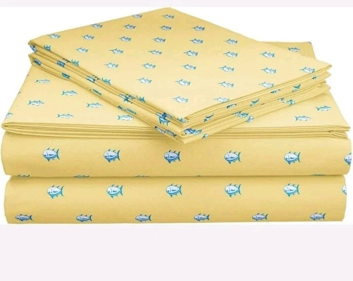NUEVO JUEGO DE SÁBANAS SKIPJACK TALLA DOBLE SOUTH TIDE COLOR AMARILLO Foto 3 de 4