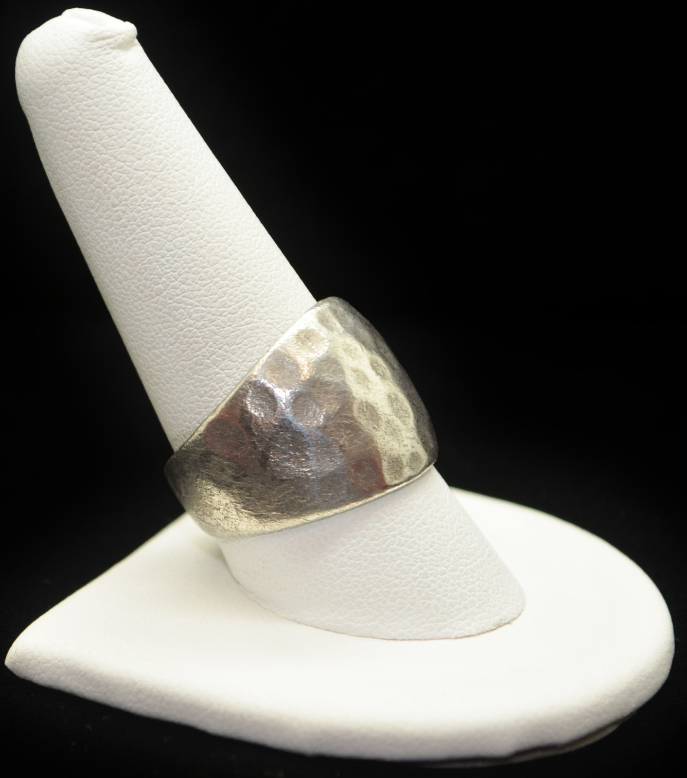 Sterling Silver Textured Rounded Face Ring SZ 10.… - image 2