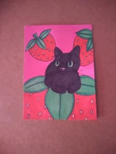 ACEO Original Acrylic Painting Landscape Miniature Art Card ATC Scenery 54 Cat