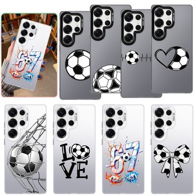For Samsung Galaxy S24 FE S26 S23 S25 Plus Laser Cover Football Print Phone Case