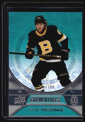 2021-22 Upper Deck Credentials #49 David Pastrnak Teal #/399
