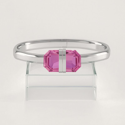 Swarovski Lucent Bangle Magnetic Closure Pink  Stainless S New Genuine 5633627