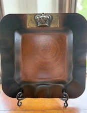 Beautiful Jan Barboglio Vintage Iron Crown MetaL Tray 14" X 14" 