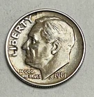 1961 P Roosevelt Dime 90% Silver Extremely Fine