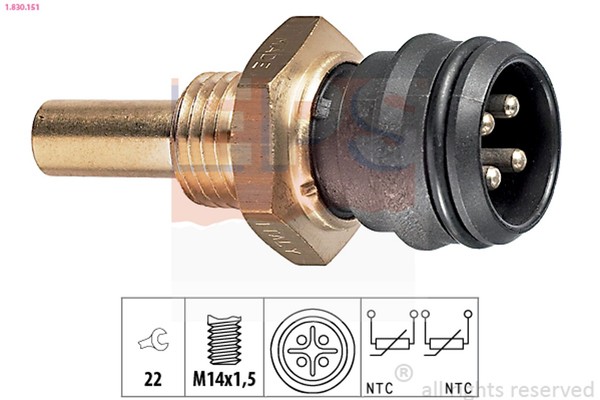 KüHlmittel Wasser Temperatur Sensor EPS 1.830.151 FüR W124 Mercedes W202 190 124-image