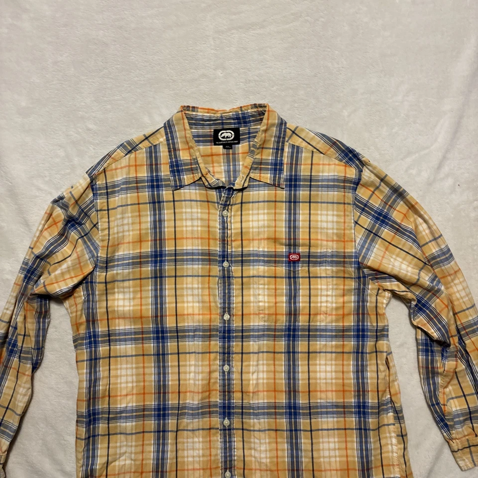 Camisa The Ecko Unltd Para Hombres XL Vaquero Occidental Tejida Manga Larga Botón Foto 2 de 4