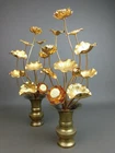 JAPANESE VINTAGE H40cm 15.7” BUDDHIST ALTER BUTSUDAN DECORATION LOTSU FLOWER SET