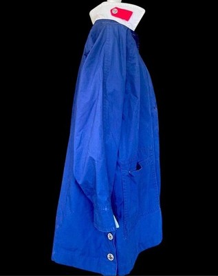 Vintage London Fog Jacket Womens M Petite Navy Nautical Anchor Buttons Lightwt