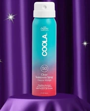 Coola Clear Sunscreen SPF 50 Mist - Guava Mango - 2 Fl Oz / 60mL FREE SHIPPING