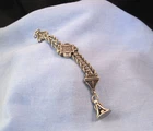 ANTIQUE SILVER ALBERT POCKET WATCH CHAIN ALBERTINE & LETTER WRITING FOB SEAL