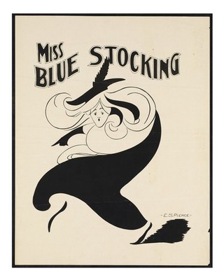 Elegant Vintage Style Wall Art Poster - Miss Blue Stocking Home Decor