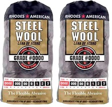 2 Pack Steel Wool 0000 Fine Grade 24 Pads Rhodes American Super Fine Finish