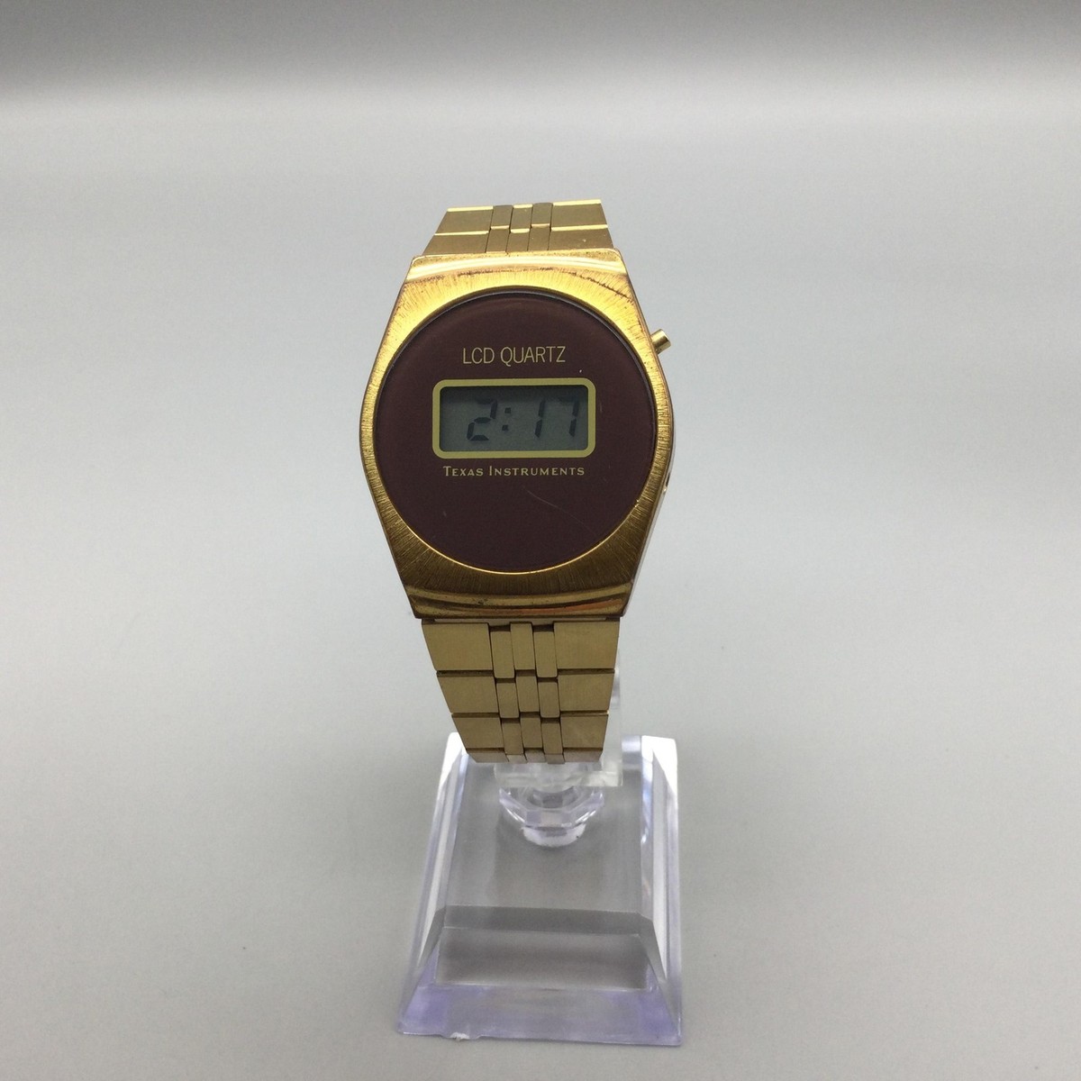 tamuさま Vintage Texas Instruments TI3H Mens Watch 34mm Digital Gold Tone