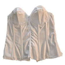 Vintage Y2K Dominique Womens Sz 38C Corset Bustier Top White Satin
