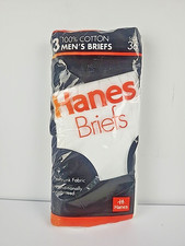 VTG 1992 Hanes Pack Of 3 Men's Size 36 100 Cotton Vintage Briefs NOS