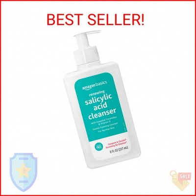 Amazon Basics Exfoliating Face Wash Cleanser, Renewing Salicylic Acid with Ceram