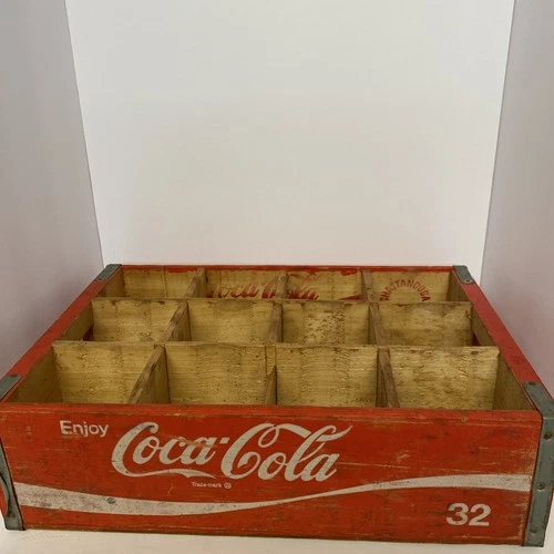 Vintage 70s COCA COLA 12 PACK WOOD BOTTLE CRATE 1974 Chattanooga Tennessee COKE