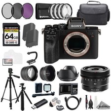 Sony a7R IVA  Sony FE 40mm f/2.5 G Lens 64GB Ext Bat 9 PC Filter-MEGA Kit