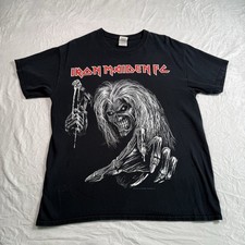 Iron Maiden Shirt Fan Club Killer Eddie Unisex Large Black Band Tee Rare 2014