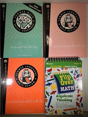 1st Grade Summer Language Arts & Math Review   Home School Books Flip Over Math