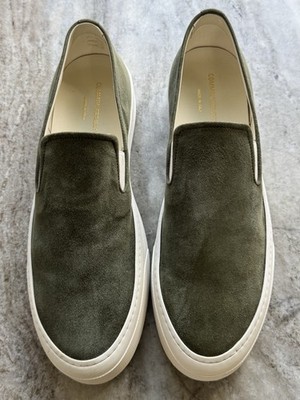 Common Projects Suede Skate Slip-On Sneakers Olive Green 45 US 12 Low