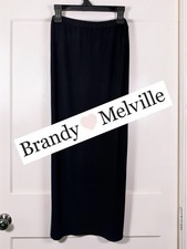Brandy Melville Maxi Skirt Black with Side Slit