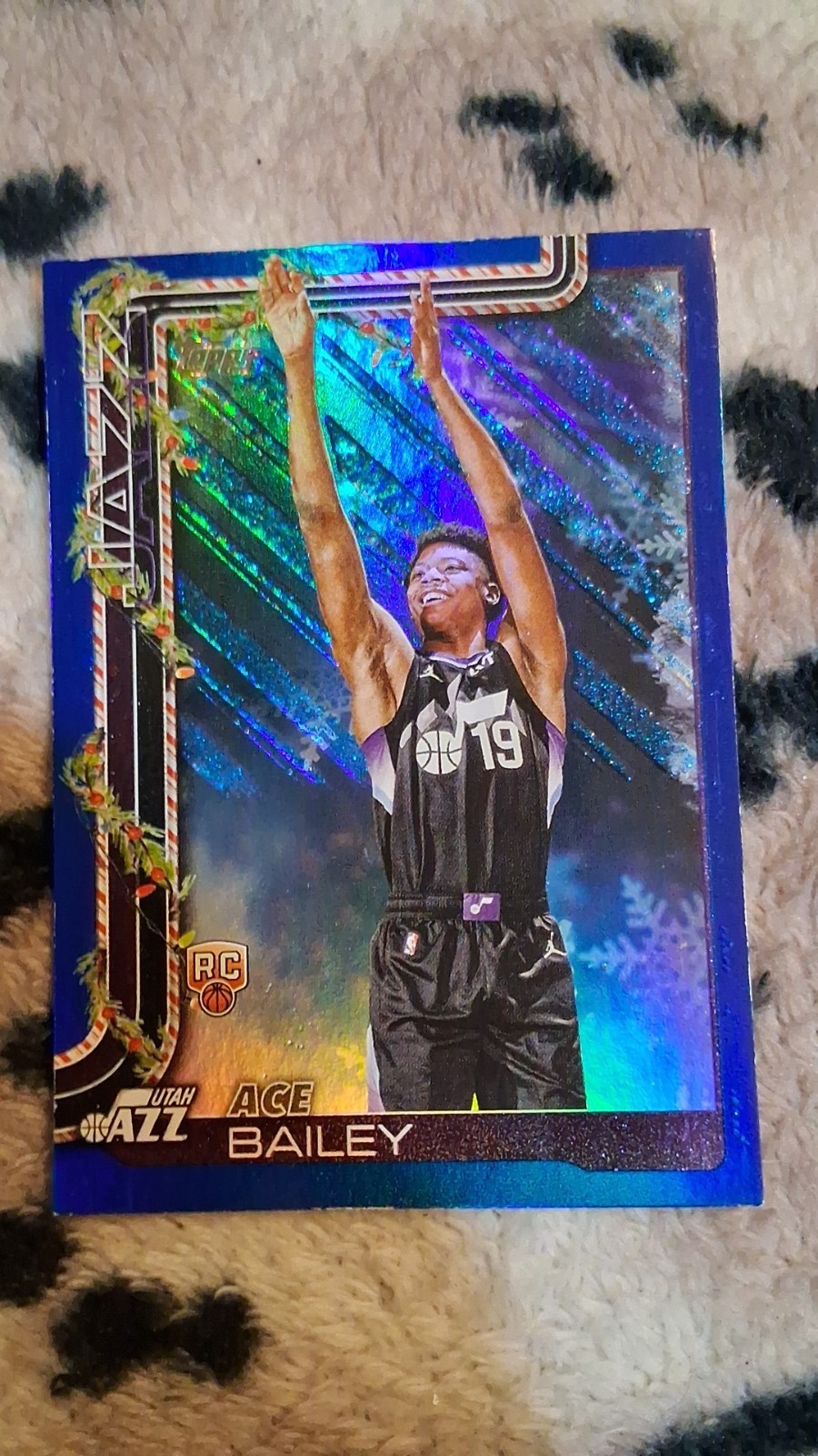 2025-26 Topps Holiday - Ace Bailey #H165 Holiday Metallic Blue Glitter (RC)