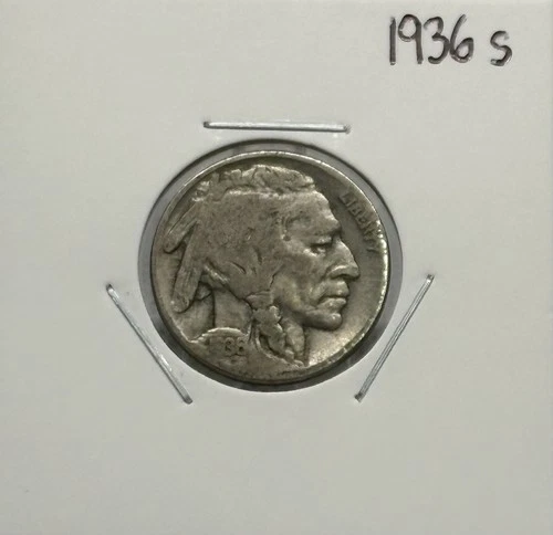 1936 S Buffalo Nickel, Very Nice, Excellent Condition, Low Mintage! 🔥
