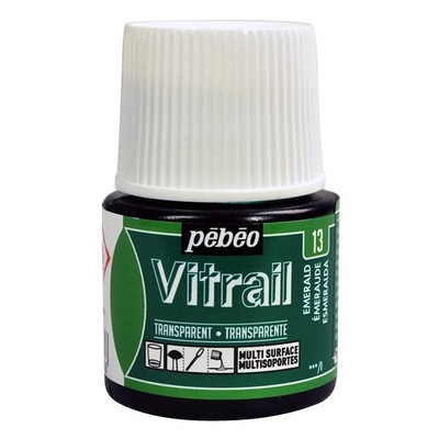 Pebeo - Vitrail - Glas- und Fliesenfarbe - Transparent - Smaragdgrün - 45 ml