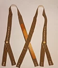 Civil War Suspender TEA STAIN TAN BLACK Cotton Period Hand Crank Sewing Machine