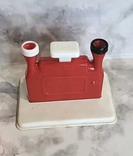 Vintage German Plastic Automatic Needle Threader Stand Case Miniature 2 Chimneys