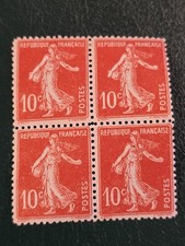 Timbre France 138** et * faux de turin bloc de 4 ref V 17/4