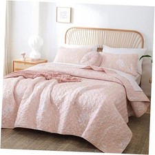 Quilts Queen Size Quilt Botanical with Floral Pattern Queen /Full Blush