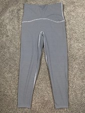 Spanx Leggings Womens Large Booty Boost Blue Houndstooth Lounge Slim Seamless