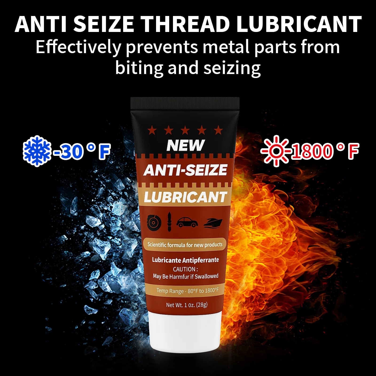 Copper Anti-Seize Brake Caliper Grease & Thread Lubricant - High Temp 1 oz 