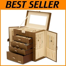 Elegant Synthetic Leather Jewelry Organizer