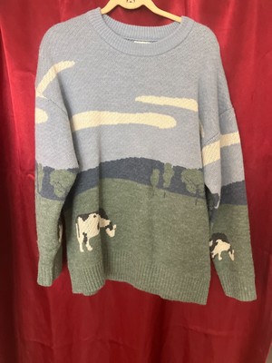 Absolutely Gorgeous AOP Cottage Core nature Cow Outdoor Sweater Crewneck