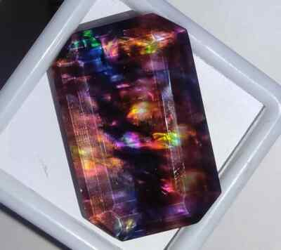 #ad Ammolite Emerald Doublet Rare Opal Like Organic 47.60 Ct Natural Loose Gemstone $18.41
