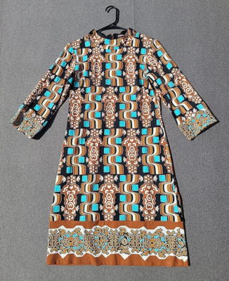 brown turquoise dress Mikaila Asymmetric Shirt Dress / Dark Chocolate | MESHKI main image 1