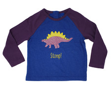Ex Boden Boys Top Dinosaur Stomp Long sleeve cotton Top NEW 0-3m to 3-4yrs