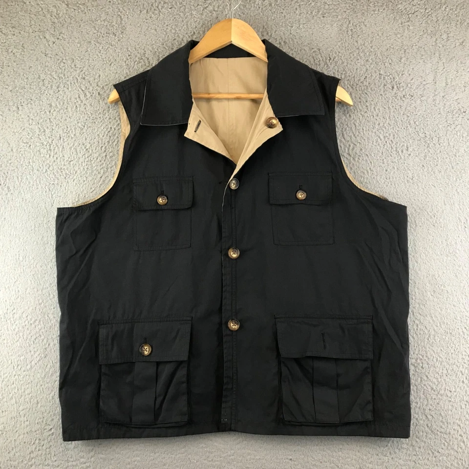 Chaleco de pesca reversible Orvis negro/tostado con cordón en la cintura - XL para hombre Foto 2 de 4