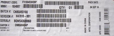 Intel FR1304S3HSBP 1U Spare Hot-swap Backplane 