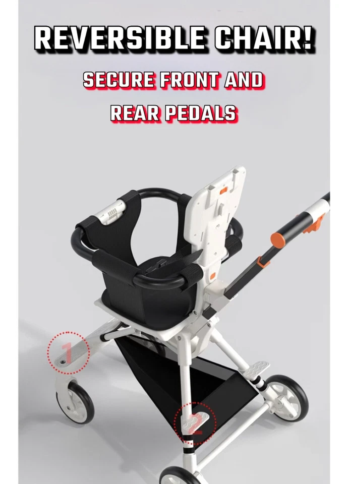 Premium Lightweight Folding Stroller With One Button Fold, 360 Degree Wheels - Image 2 of 4